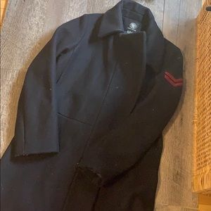 DKNY Wool Military Style Trench Coat